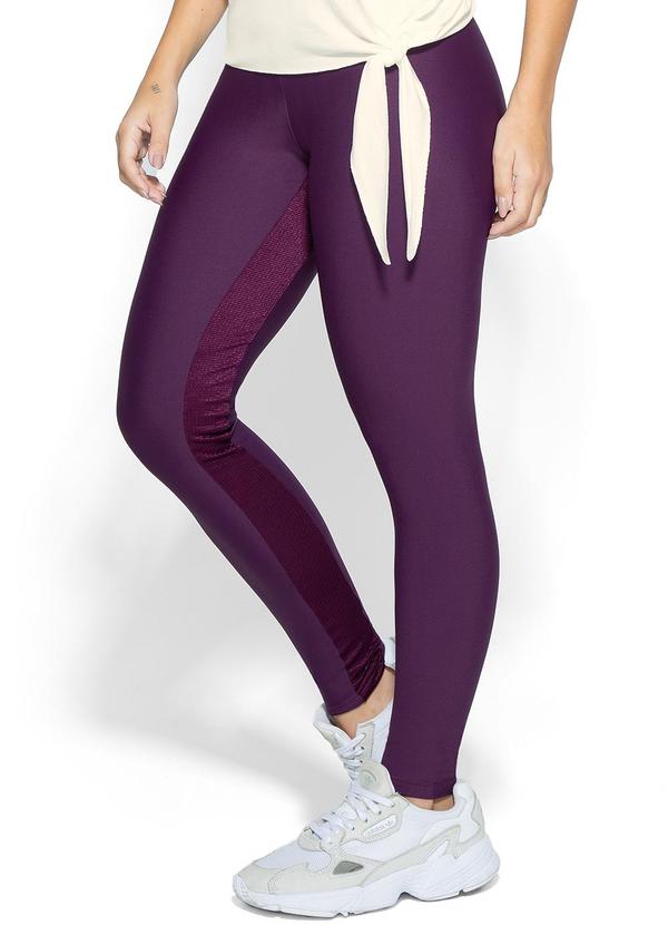 Enfim - Legging Roxo Justo com Recorte Malha Uv