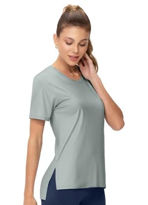 Zee Rucci - Camiseta Alongada Abertura Lateral Verde Claro - ZEE RUCCI
