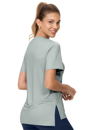 Zee Rucci - Camiseta Alongada Abertura Lateral Verde Claro - ZEE RUCCI