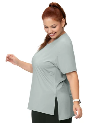 Zee Rucci - Camiseta Alongada Abertura Lateral Verde Claro - ZEE RUCCI