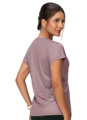 Zee Rucci - Camiseta Fitness Manga Raglan Lisa Lilás - ZEE RUCCI