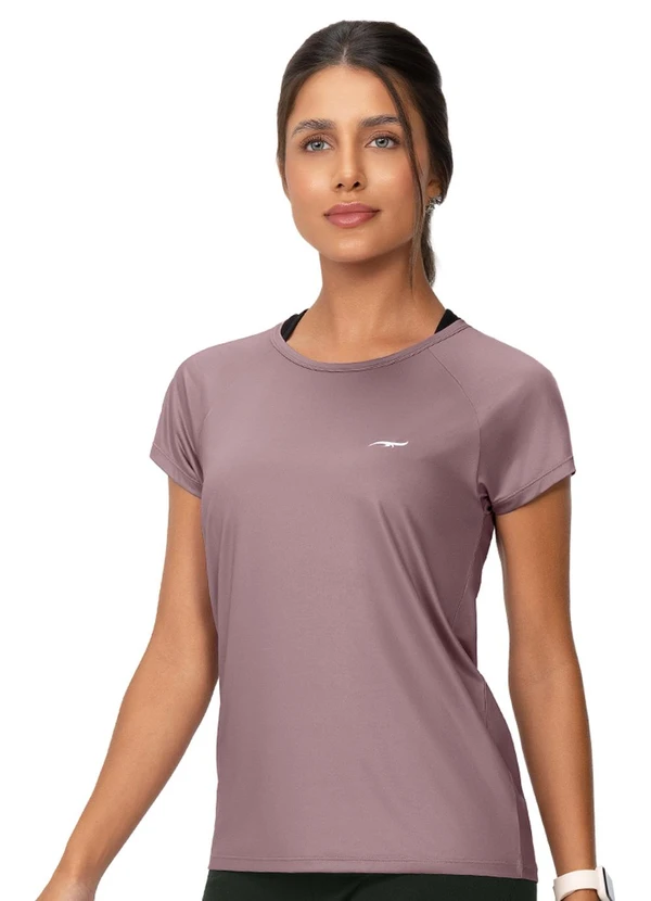 Zee Rucci - Camiseta Fitness Manga Raglan Lisa Lilás
