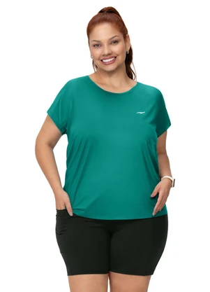 Zee Rucci - Camiseta Plus Size Manga Raglan Lisa Verde - ZEE RUCCI