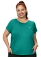 Zee Rucci - Camiseta Plus Size Manga Raglan Lisa Off-White - variação: Verde