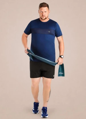 Endorfina - Camiseta Plus Size Masculina Action Dry Azul - ENDORFINA