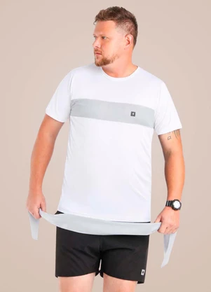 Endorfina - Camiseta Plus Size Masculina Action Dry Branco - ENDORFINA