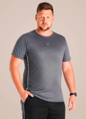 Endorfina - Camiseta Plus Size Masculina Fit Square Cinza - ENDORFINA