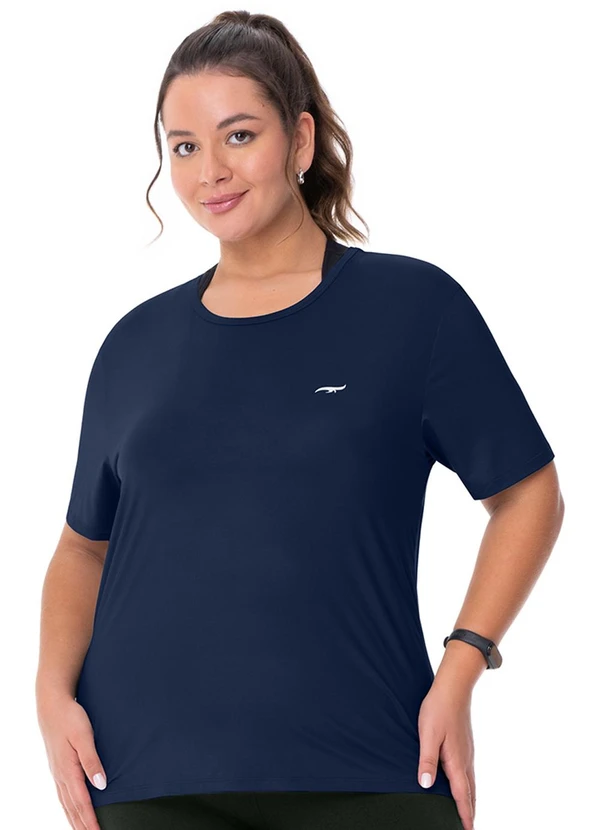 Zee Rucci - Camiseta Plus Size Secagem Rápida Azul Navy