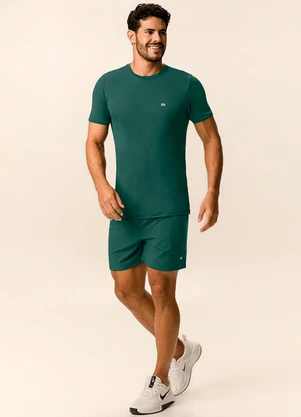 Malwee - Camiseta Slim Creponada Active Verde Esmeralda - MALWEE