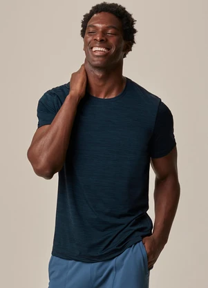 Malwee - Camiseta Slim Malha Uv Active Azul Marinho - MALWEE