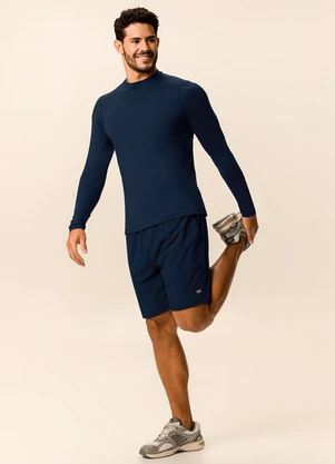 Malwee - Camiseta Slim Malha Uv Active Azul Marinho - MALWEE