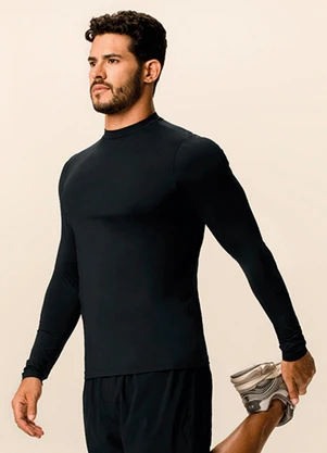 Malwee - Camiseta Slim Malha Uv Active Preto - MALWEE