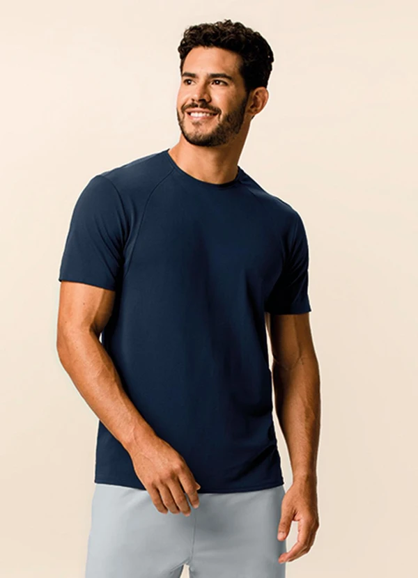Malwee - Camiseta Slim Uv Active Azul Marinho