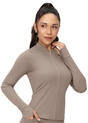 Zee Rucci - Jaqueta Compressão Zíper, Abertura Polegar Cinza - ZEE RUCCI