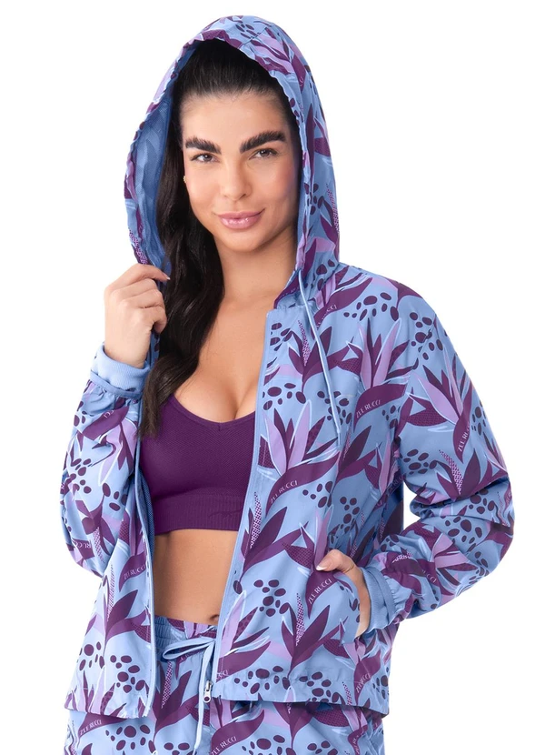 Zee Rucci - Jaqueta Corta-Vento Estampada Azul