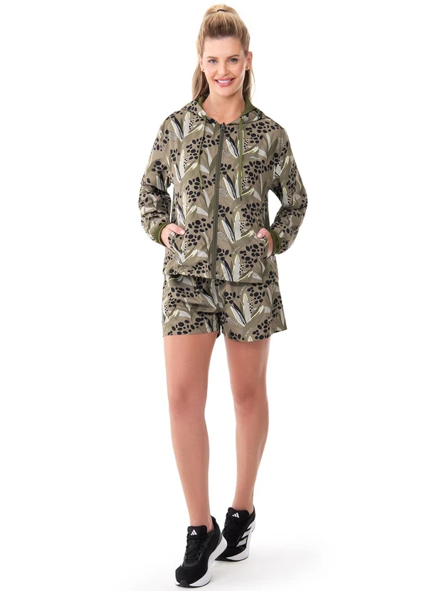 Zee Rucci - Jaqueta Corta-Vento Estampada Cactus Verde 5