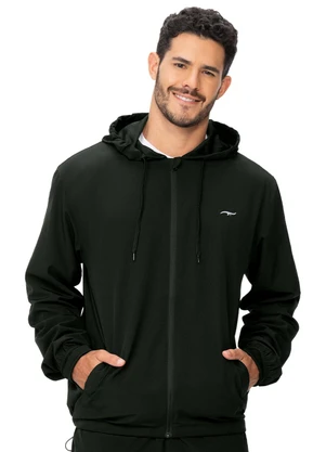 Zee Rucci - Jaqueta Masculina com Forro, Capuz e Bolso Preto - ZEE RUCCI