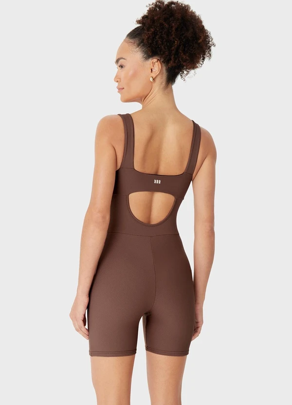 Malwee - Macaquinho Canelado com Bolso Marrom 2