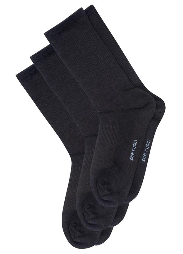 Zee Rucci - Kit 3 com pares Meias Cano Alto Preto
