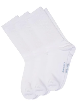 Zee Rucci - Kit com 3 pares Meias Cano Alto Branco - ZEE RUCCI