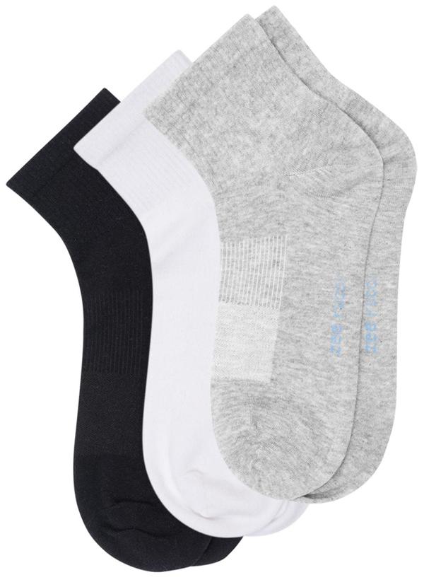 Zee Rucci - Kit com 3 pares Meias Cano Curto Multicores