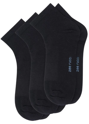 Zee Rucci - Kit com 3 pares Meias Cano Curto Preto - ZEE RUCCI