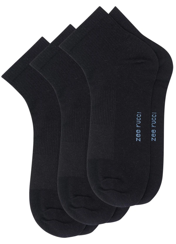 Zee Rucci - Kit com 3 pares Meias Cano Curto Preto