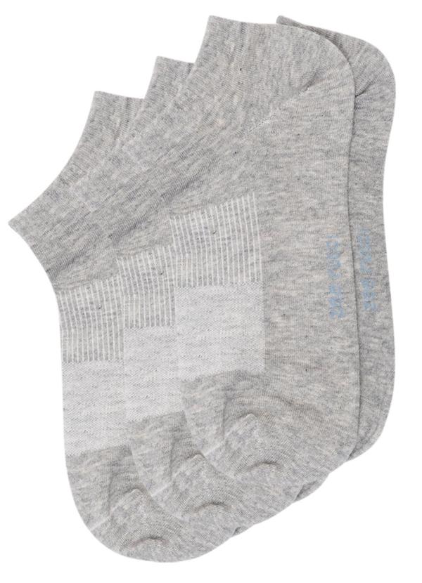 Zee Rucci - Kit com 3 pares Meias Cano Invisível Cinza
