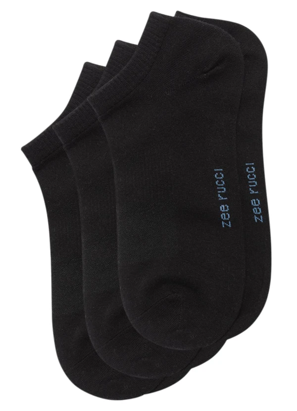 Zee Rucci - Kit com 3 pares Meias Cano Invisível Preto 1