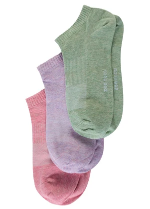 Zee Rucci - Kit com 3 pares Meias Cano Invisível Rosa - ZEE RUCCI