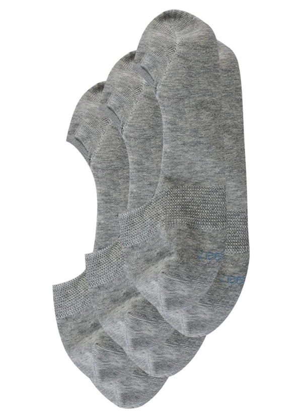 Zee Rucci - Kit com 3 pares Meias Sapatilhas Algodão Cinza