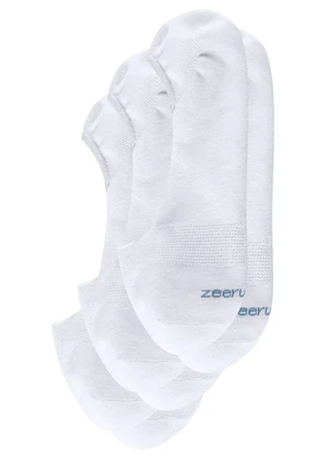 Zee Rucci - Kit com 3 pares Meias Sapatilhas Branco - ZEE RUCCI