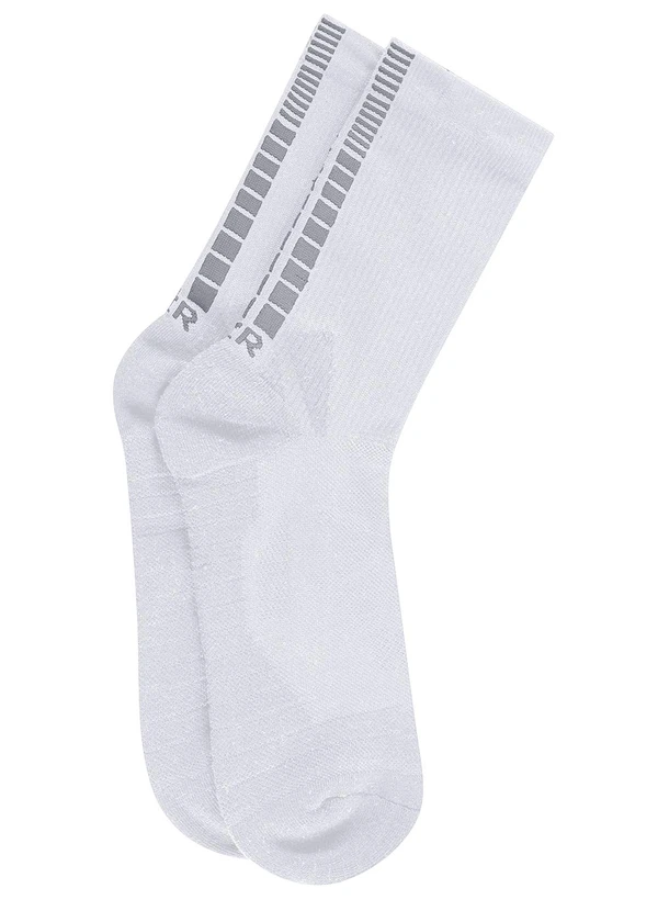 Zee Rucci - Meia Esportiva com Cano Alto Canelado Branco 1
