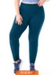 Zee Rucci - Calça Legging Plus Size Cós Alto Dobrável Marrom - variação: Azul