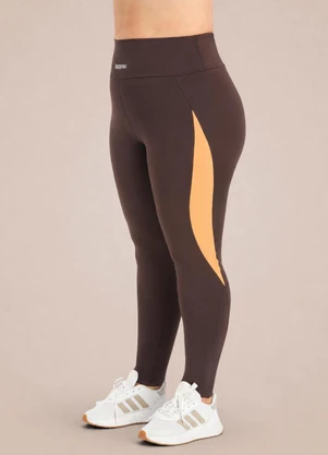 Endorfina - Legging Plus Size Feminina Super Power Marrom - ENDORFINA