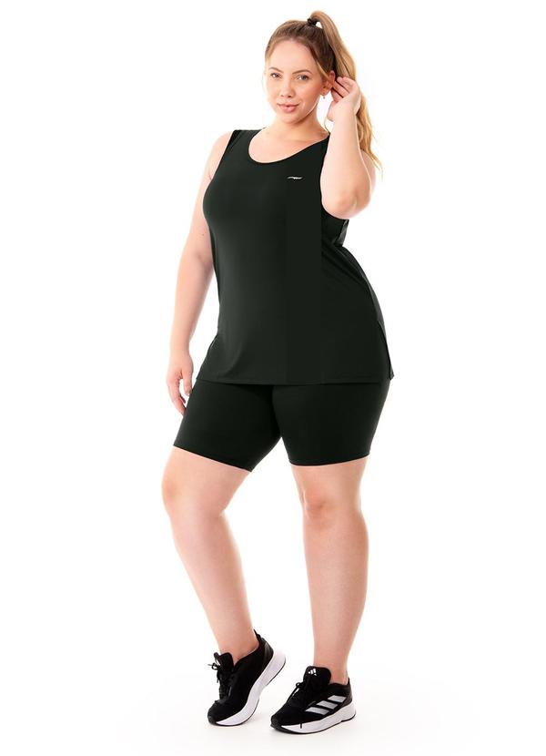 Zee Rucci - Regata Plus Alongada com Fenda Verde Preto 2