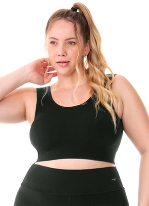 Zee Rucci - Top Plus com Bojo Removível sem Costura Preto - ZEE RUCCI