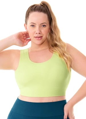 Zee Rucci - Top Plus com Bojo Removível sem Costura Verde - ZEE RUCCI