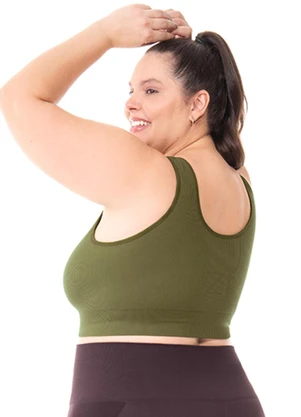 Zee Rucci - Top Plus com Bojo Removível sem Costura Verde - ZEE RUCCI