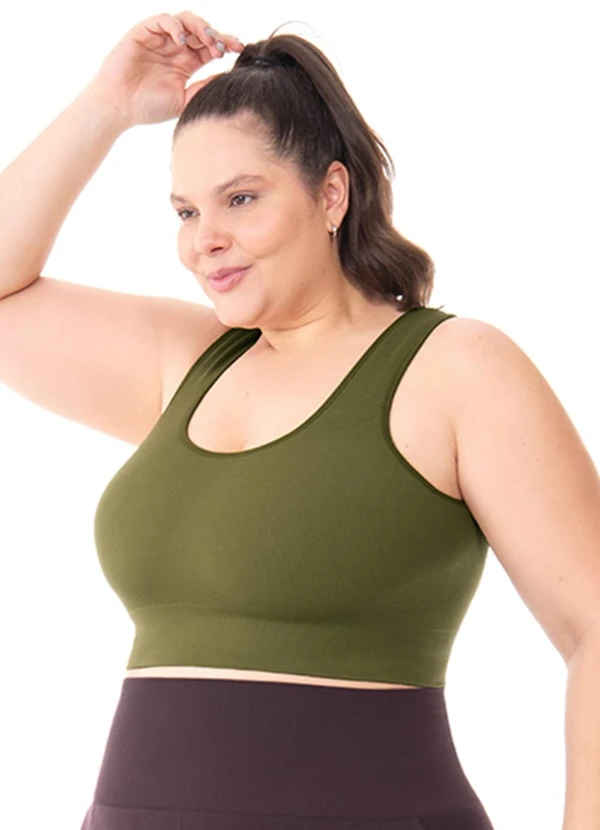 Zee Rucci - Top Plus com Bojo Removível sem Costura Verde