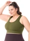 Zee Rucci - Top Plus Canelado com Bojo Removível Marrom - variação: Verde