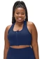 Zee Rucci - Top Plus Size com Zíper e Bojo Removível Preto - variação: Azul