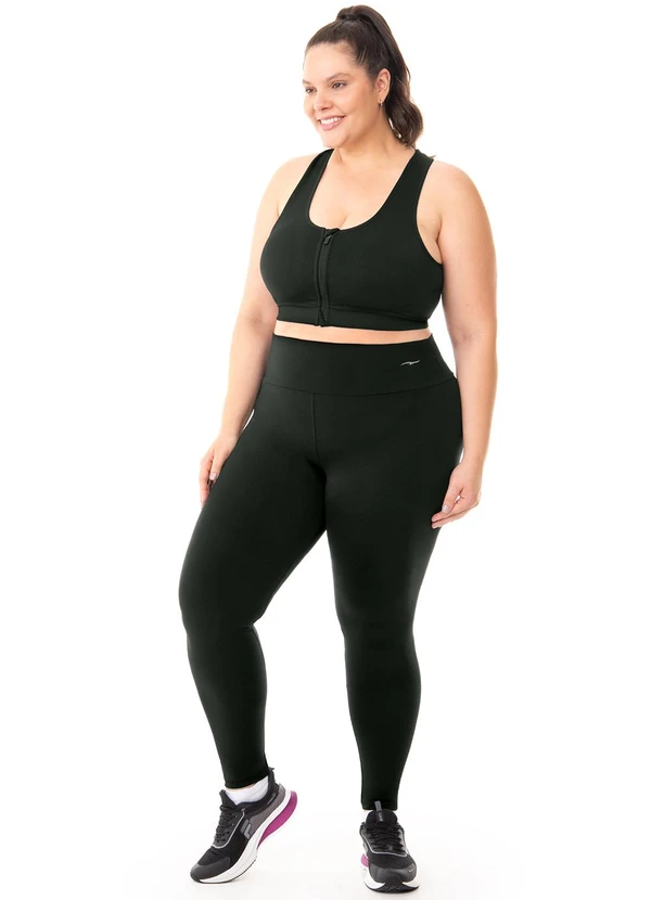 Zee Rucci - Top Plus Size com Zíper e Bojo Removível Preto 3