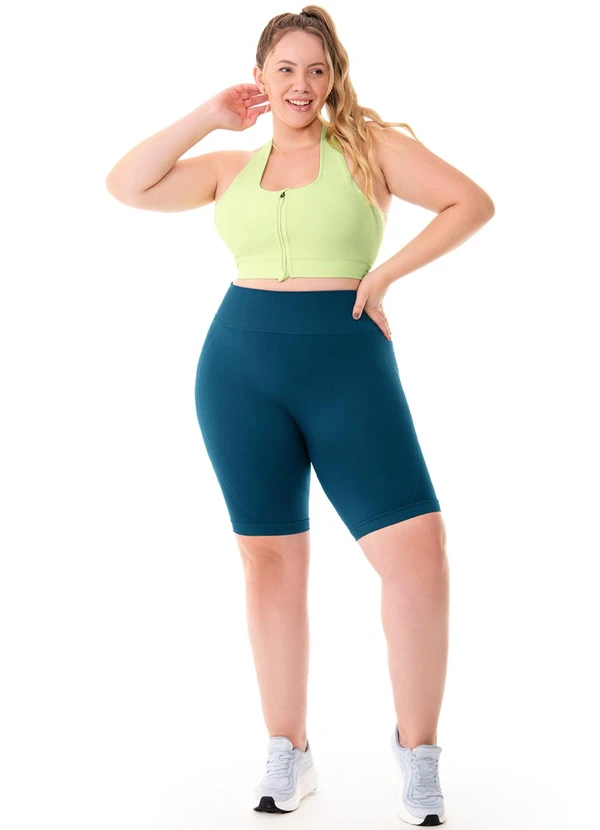 Zee Rucci - Top Plus Size com Zíper e Bojo Removível Verde 3