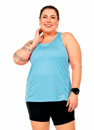 Cobertura - Regata com Estampa Feminina Azul - COBERTURA