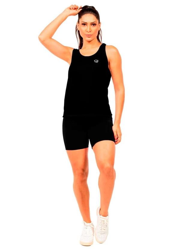 Cobertura - Regata com Estampa Feminina Preto 2