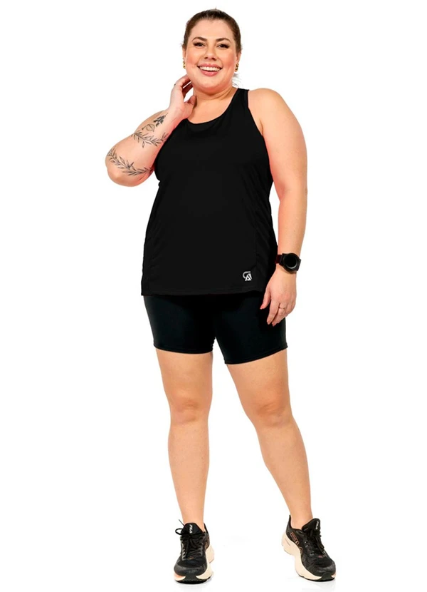 Cobertura - Regata com Estampa Feminina Preto 2