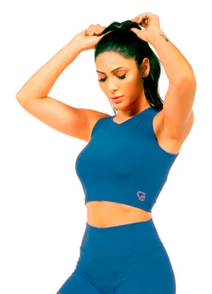Cobertura - Regata Cropped Power Feminino Azul - COBERTURA