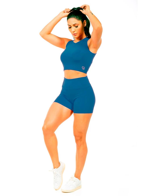 Cobertura - Regata Cropped Power Feminino Azul 2