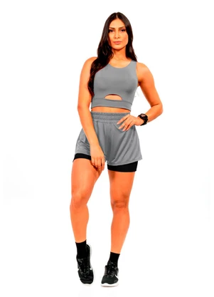 Cobertura - Regata Cropped Power Feminino Cinza - COBERTURA